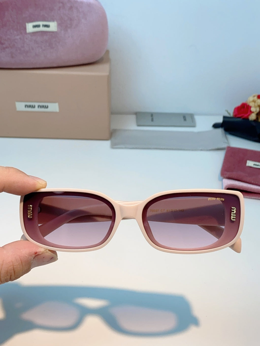 Miu Miu Square Brown Lens Sunglasses for Men & Women - 487750 - detail image 4