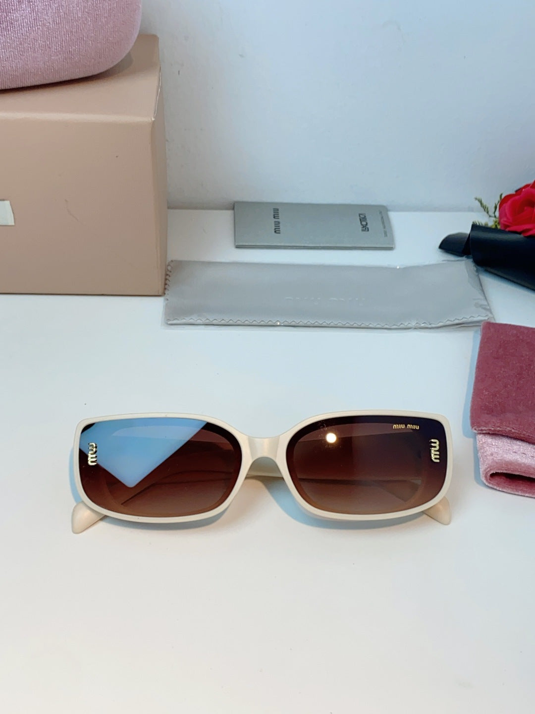 Miu Miu Square Brown Lens Sunglasses for Men & Women - detail image 9