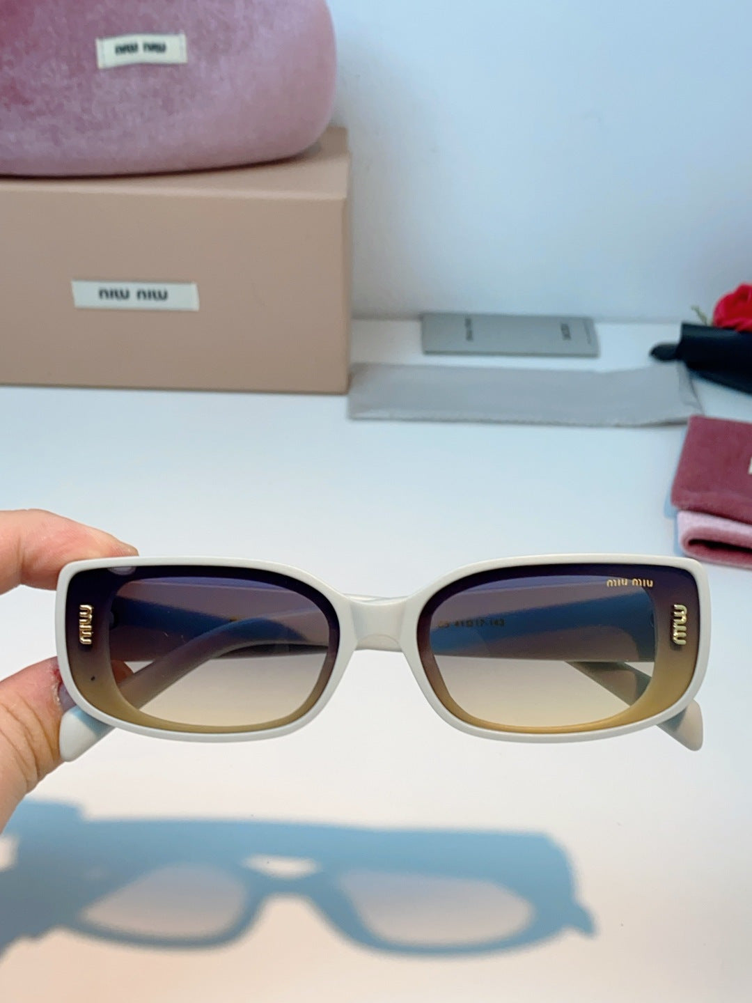 Miu Miu Square Black Lens Sunglasses for Men & Women - 487551 - detail image 4