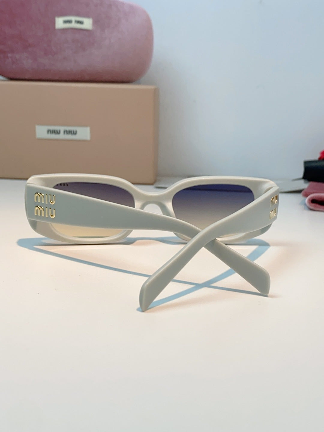 Miu Miu Square Black Lens Sunglasses for Men & Women - 487551 - detail image 3