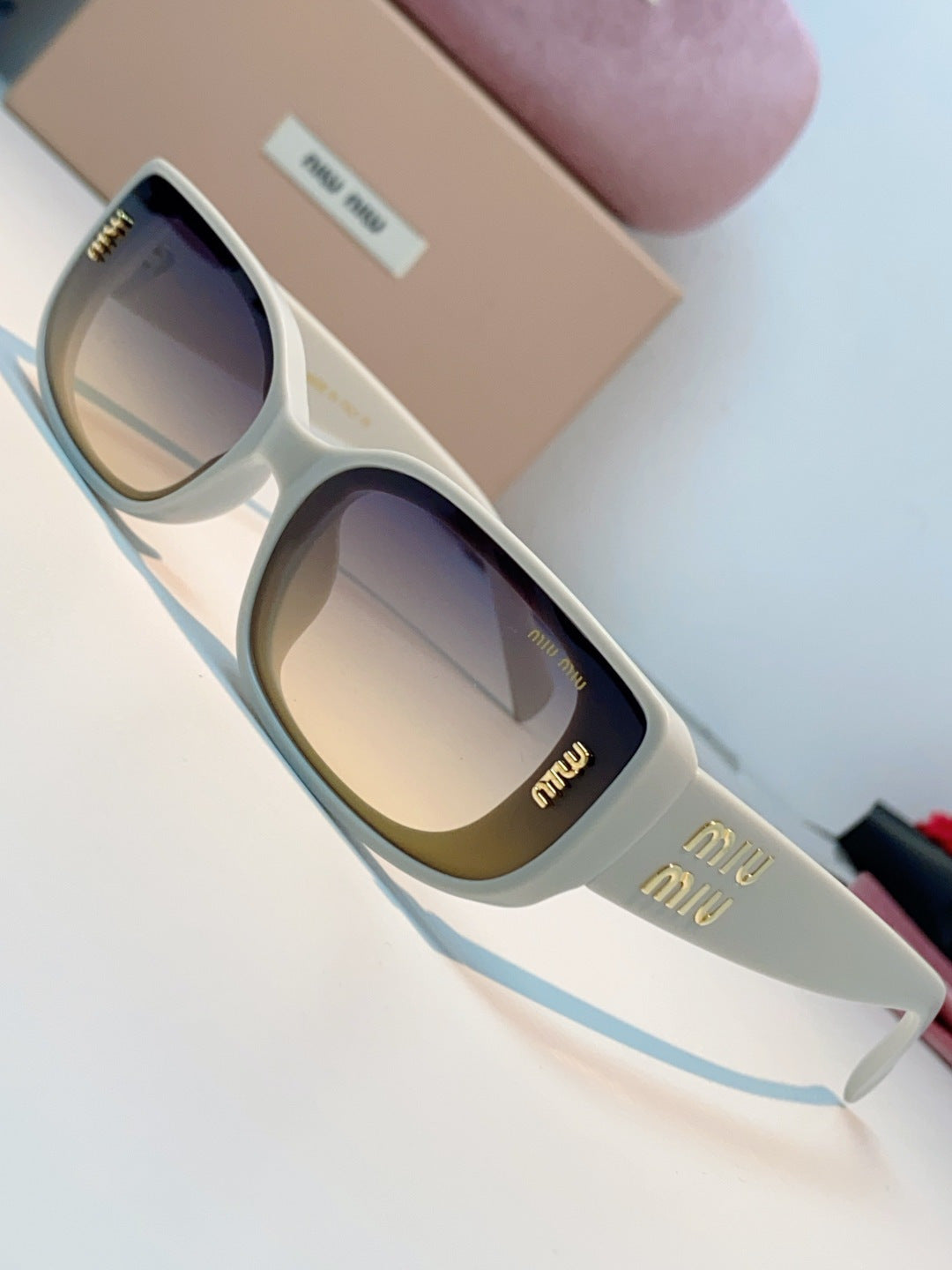 Miu Miu Square Black Lens Sunglasses for Men & Women - 487551 - detail image 7