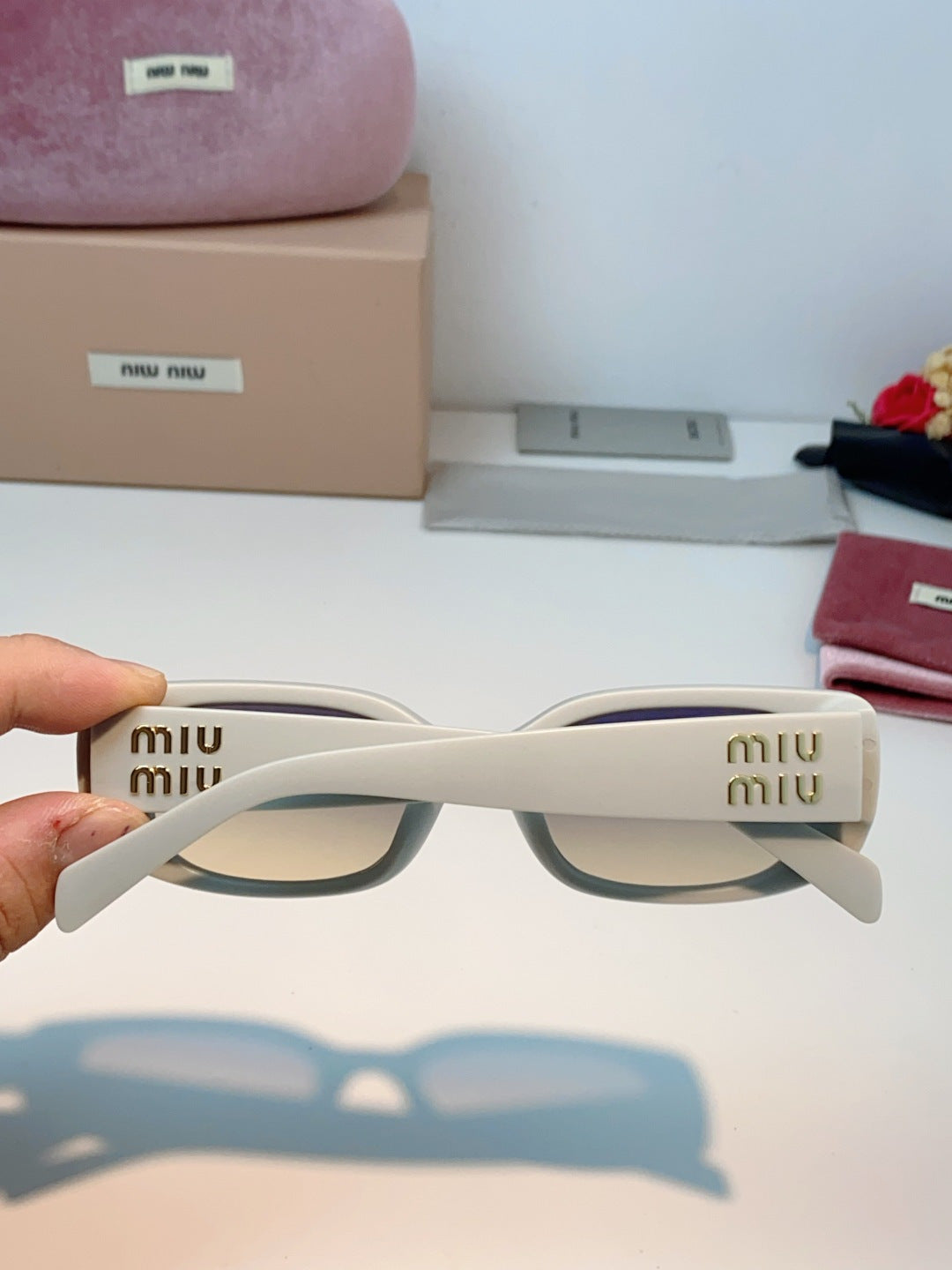 Miu Miu Square Black Lens Sunglasses for Men & Women - 487551 - detail image 5