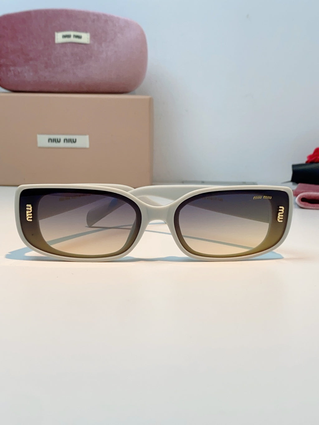 Miu Miu Square Black Lens Sunglasses for Men & Women - 487551 - detail image 2