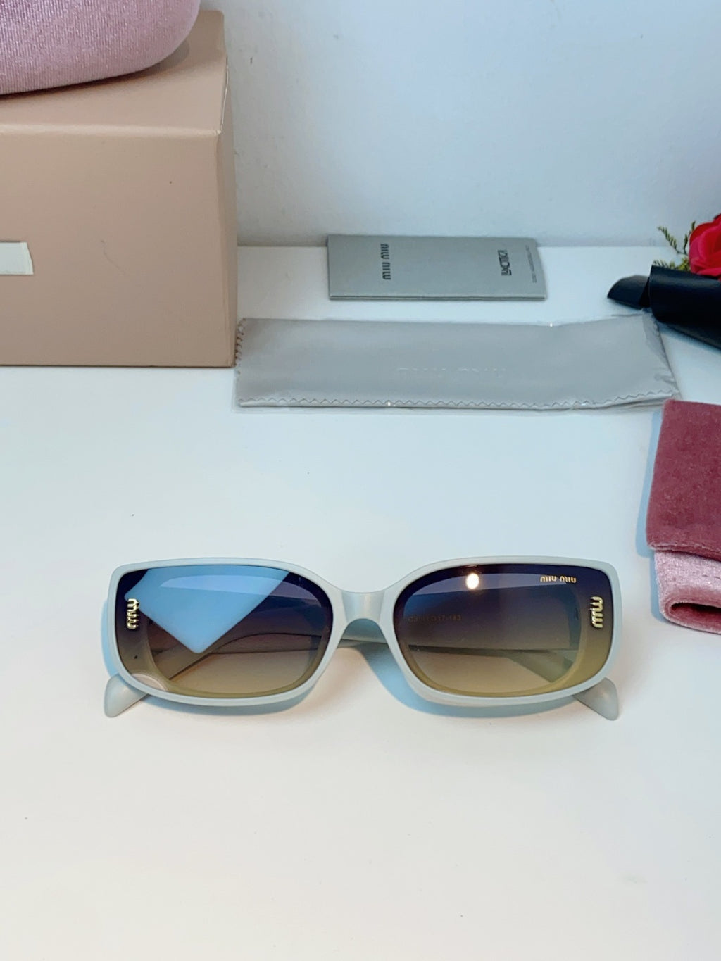 Miu Miu Square Black Lens Sunglasses for Men & Women - 487551 - detail image 9