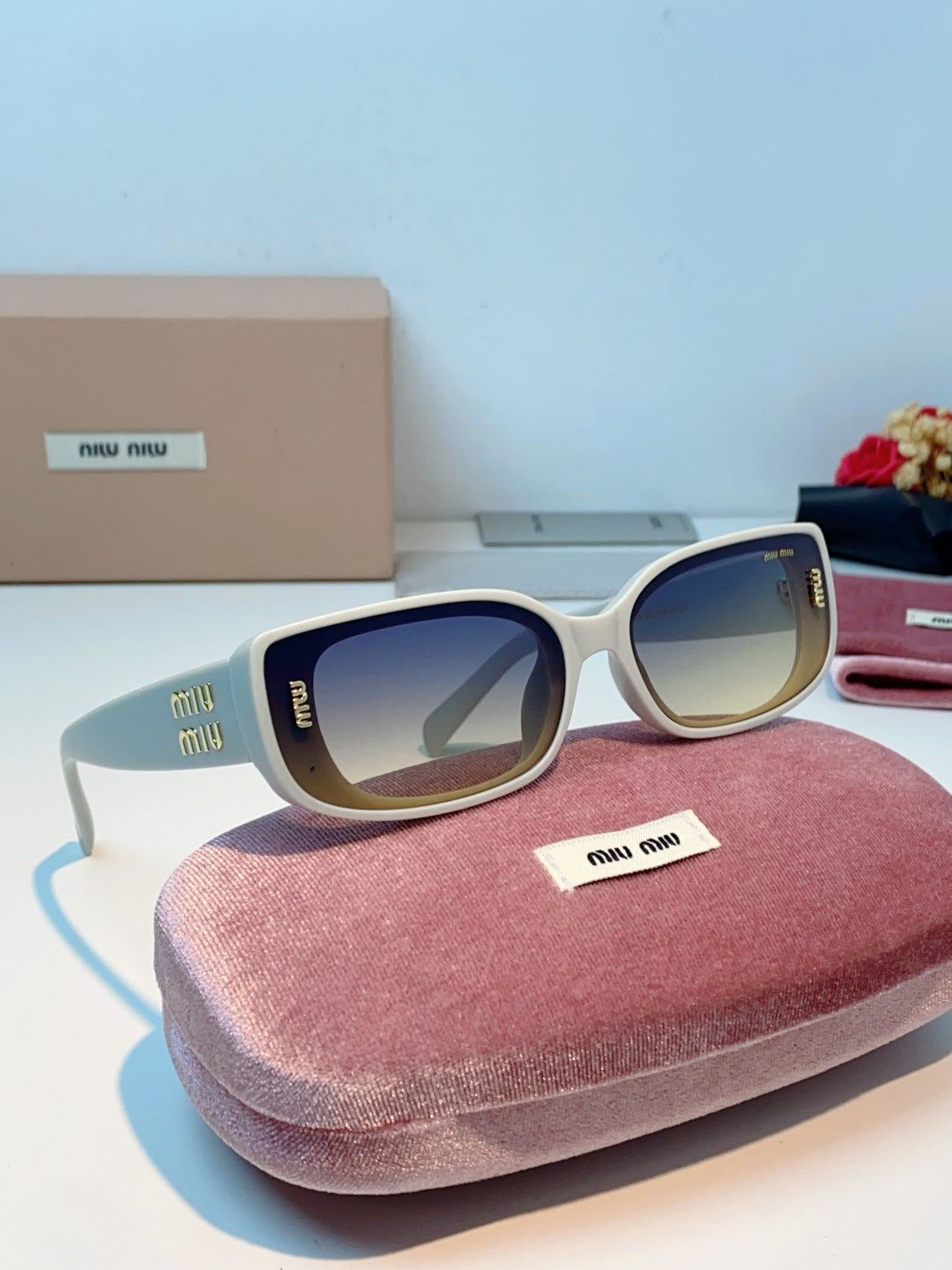 Miu Miu Square Black Lens Sunglasses for Men & Women - 487551 - detail image 10
