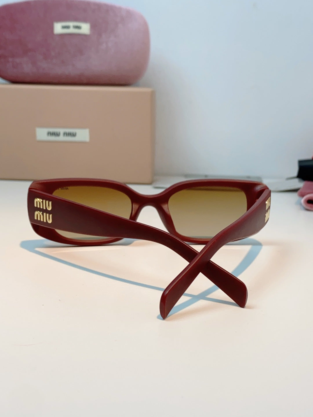 Miu Miu Square Red Lens Sunglasses for Men & Women - 487552 - detail image 3