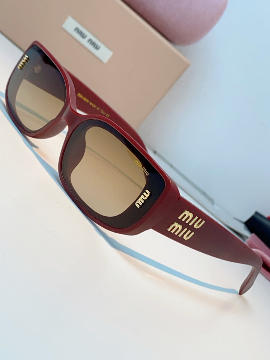 Miu Miu Square Red Lens Sunglasses for Men & Women - 487552 - detail image 7
