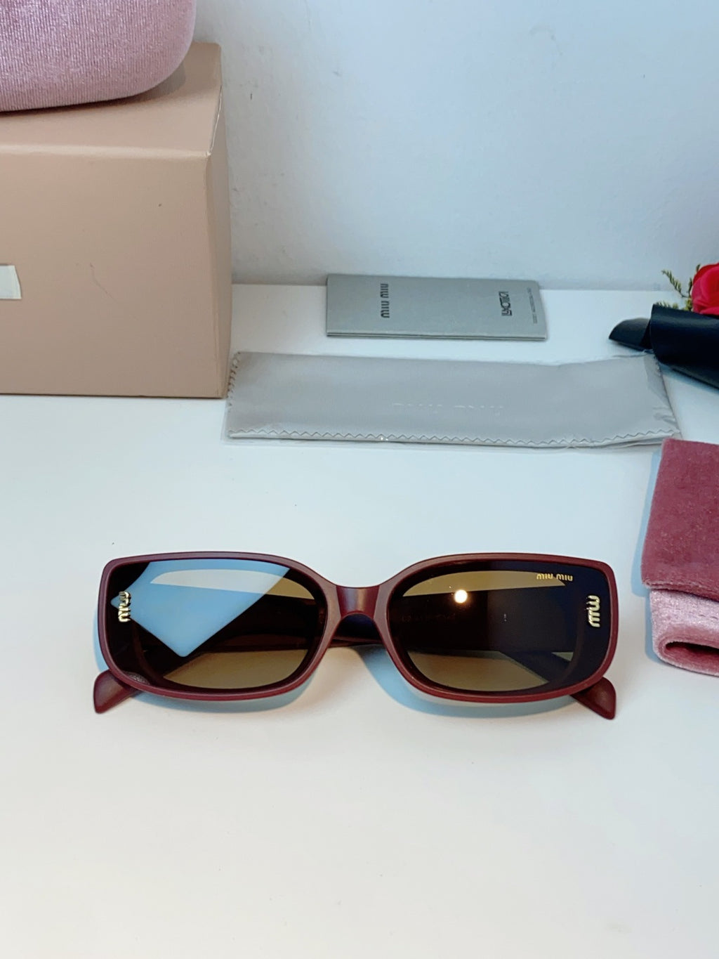 Miu Miu Square Red Lens Sunglasses for Men & Women - 487552 - detail image 9