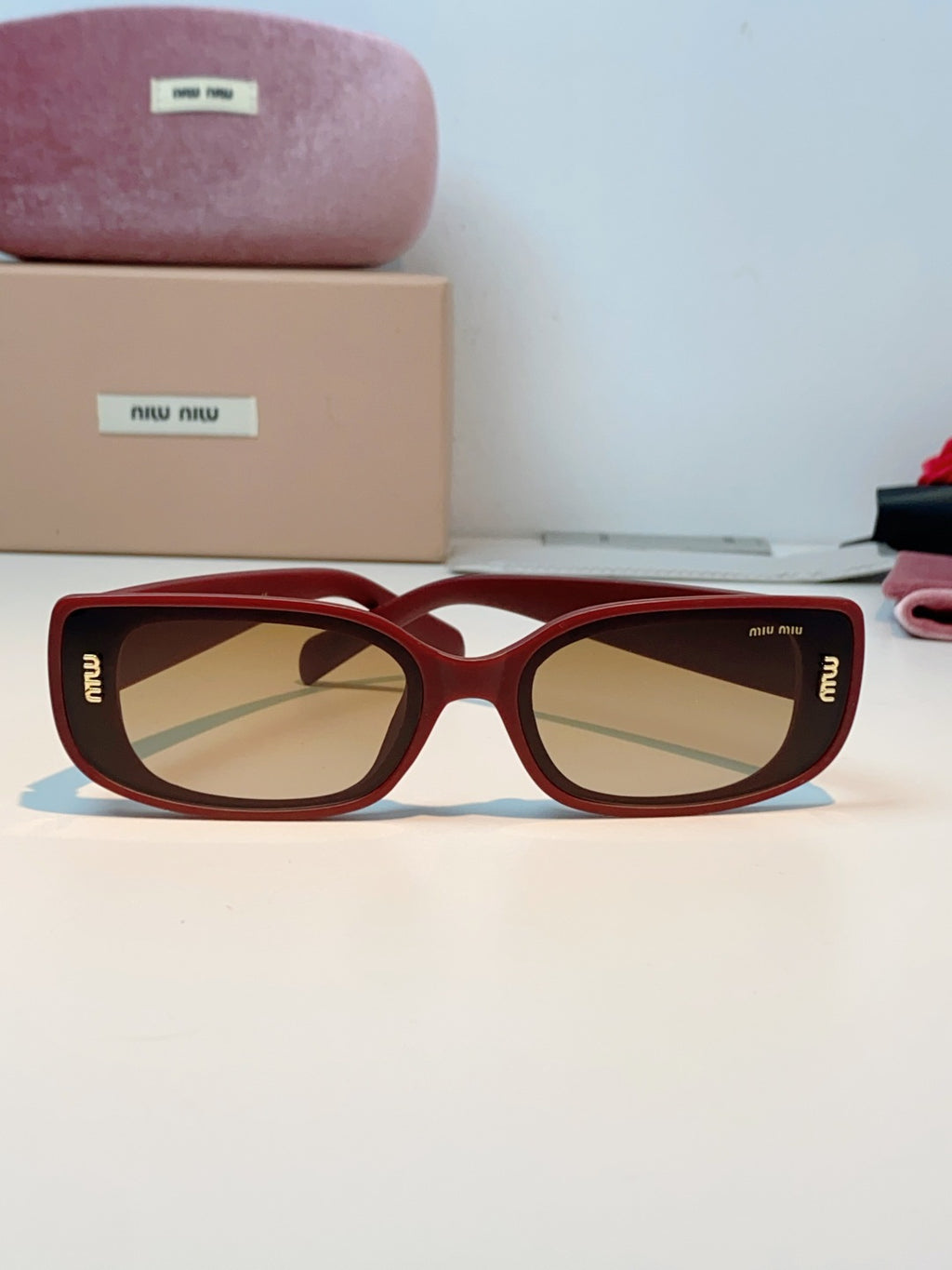 Miu Miu Square Red Lens Sunglasses for Men & Women - 487552 - detail image 2