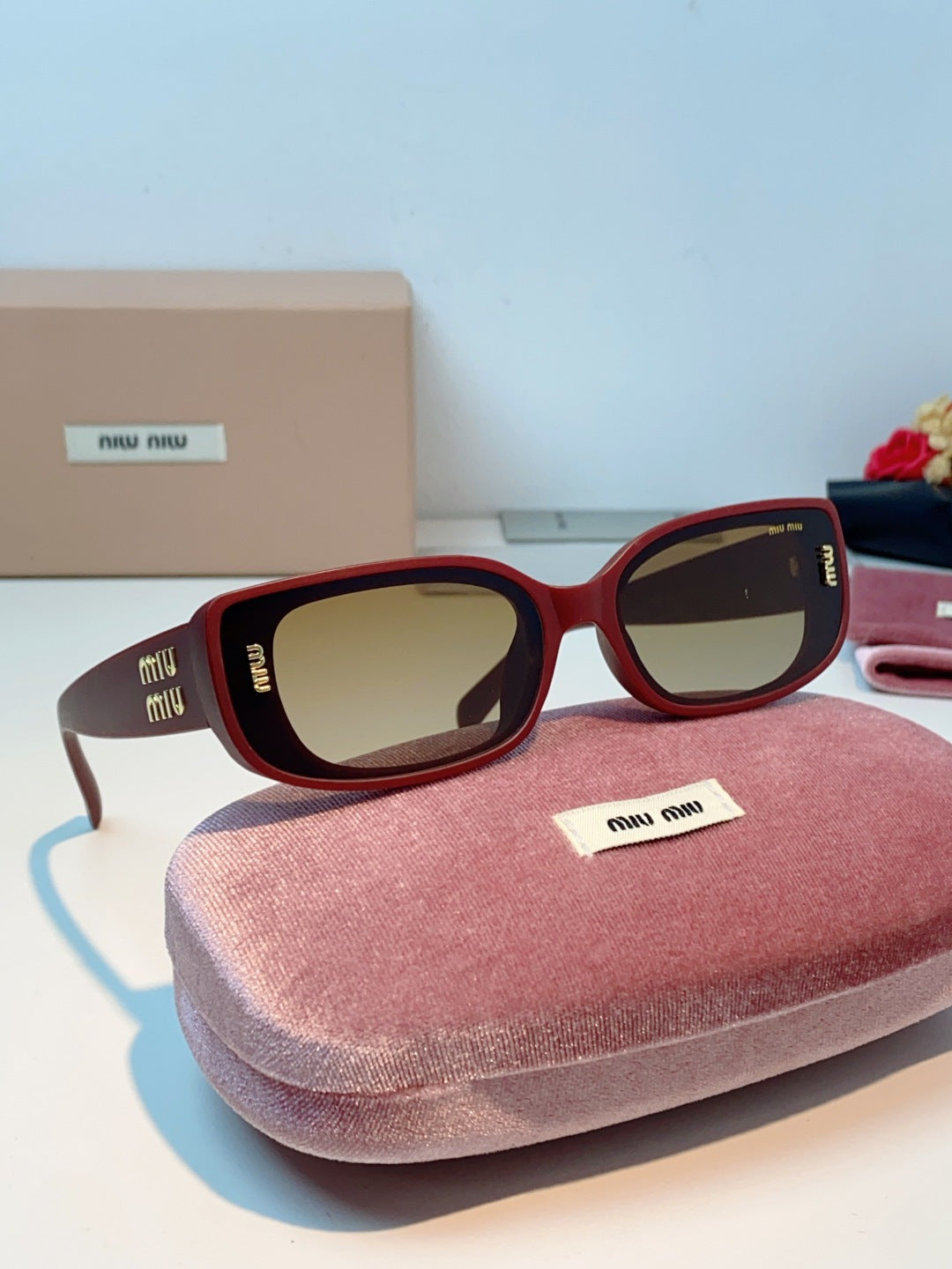 Miu Miu Square Red Lens Sunglasses for Men & Women - 487552 - detail image 10