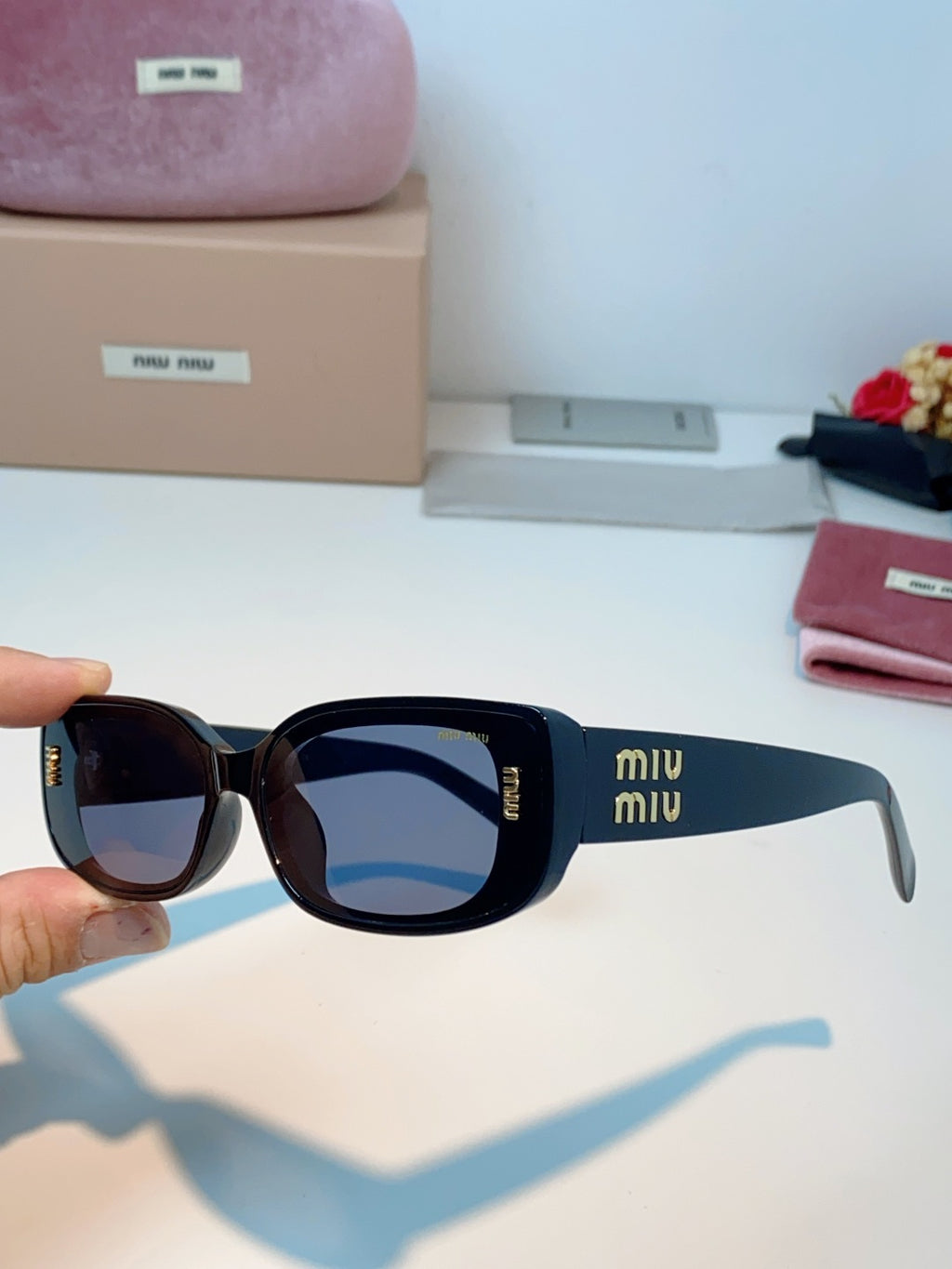 Miu Miu Square Gray Lens Sunglasses for Men & Women - 487553 - detail image 6