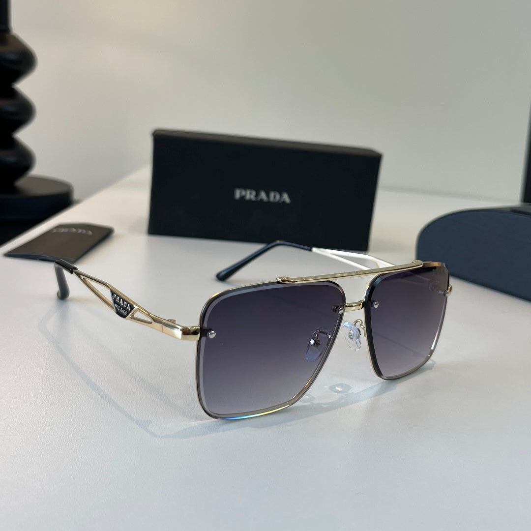 Prada Polarized Fashion Silver Lens Sunglasses for Men - 382613