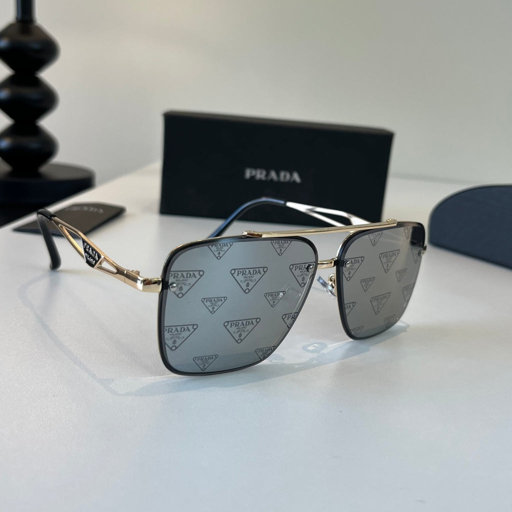 Prada Polarized Fashion Silver Lens Sunglasses for Men - 382614