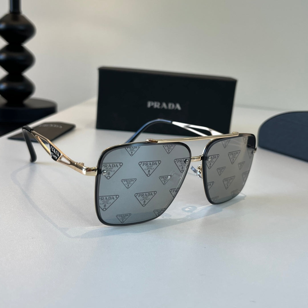 Prada Polarized Fashion Silver Lens Sunglasses for Men - 382614