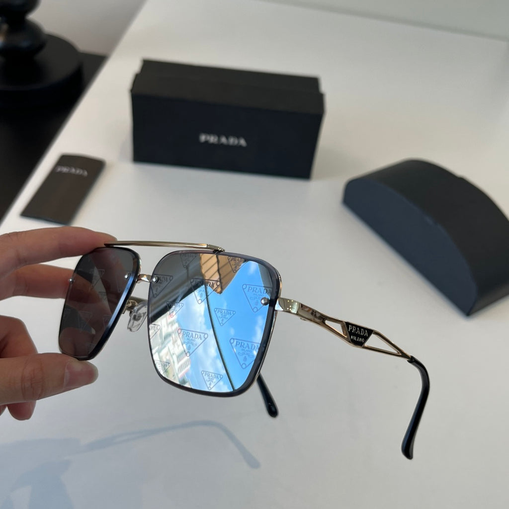 Prada Polarized Fashion Silver Lens Sunglasses for Men - 382614 - detail image 4