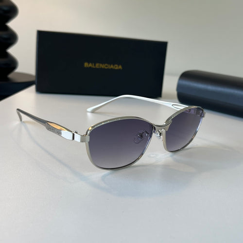 Balenciaga Rectangular Silver Lens Sunglasses for Men & Women - 466030