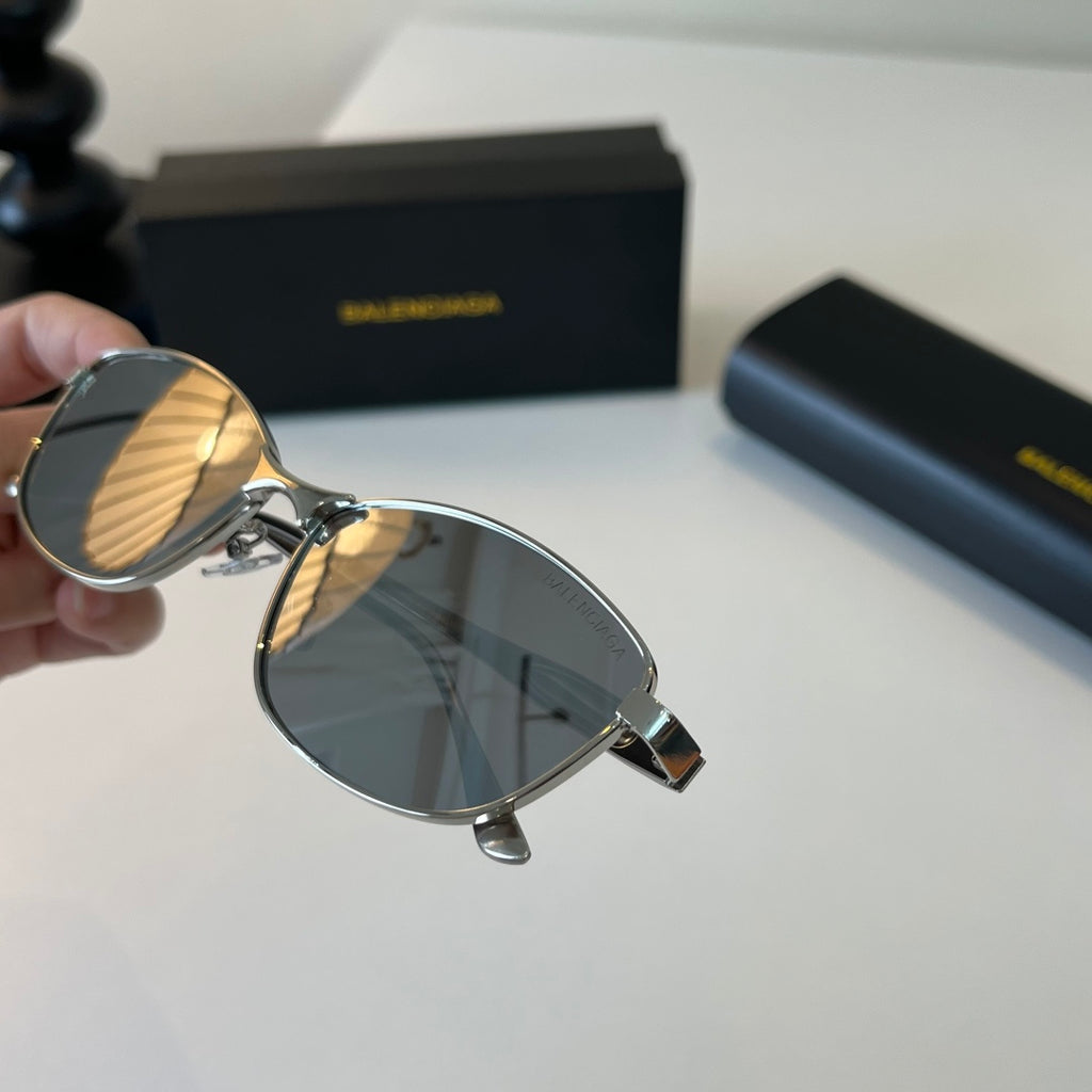Balenciaga Rectangular Silver Lens Sunglasses for Men & Women - 358639 - detail image 6