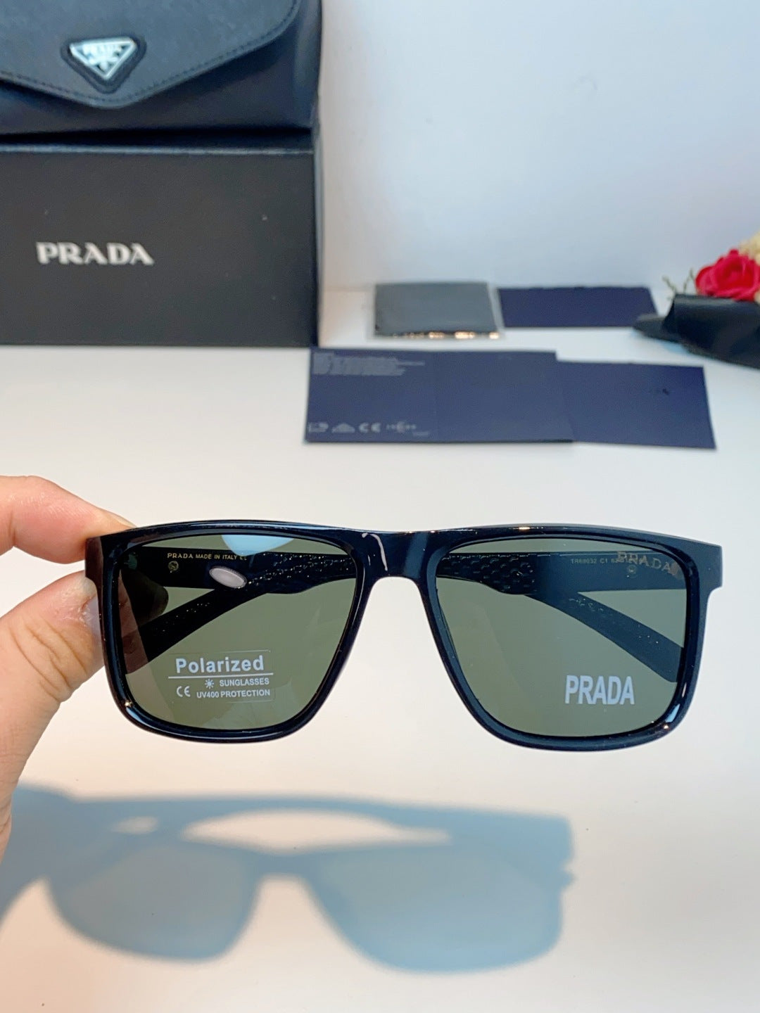Prada Polarized Fashion Gray Lens Sunglasses for Men - 358449 - detail image 4