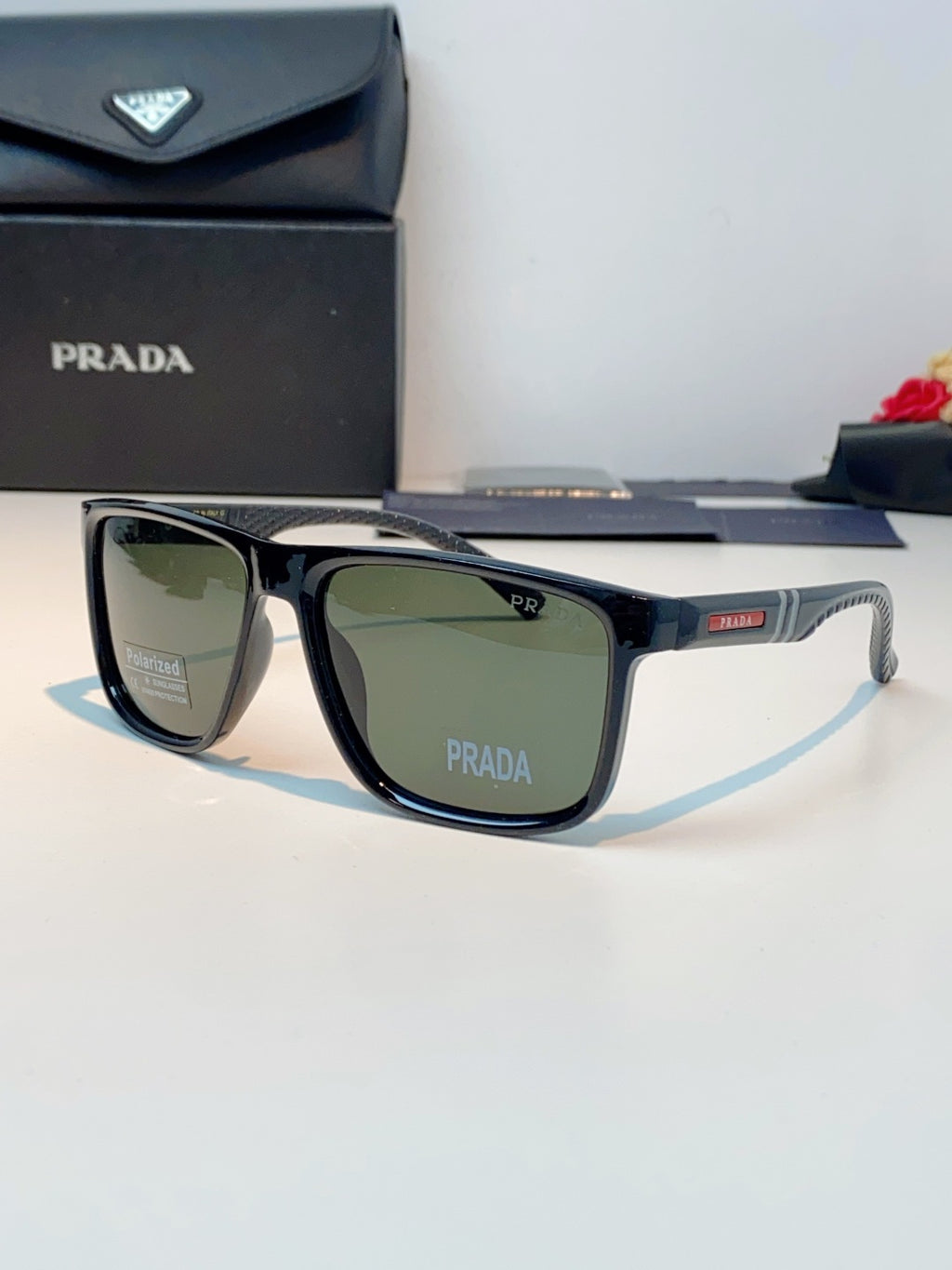 Prada Polarized Fashion Gray Lens Sunglasses for Men - 358449