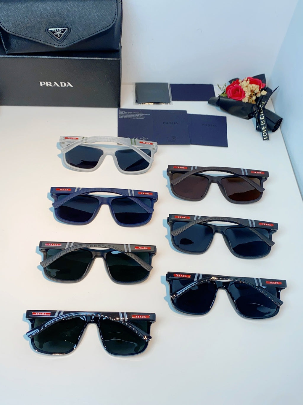Prada Polarized Fashion Blue Lens Sunglasses for Men - 358448 - detail image 11