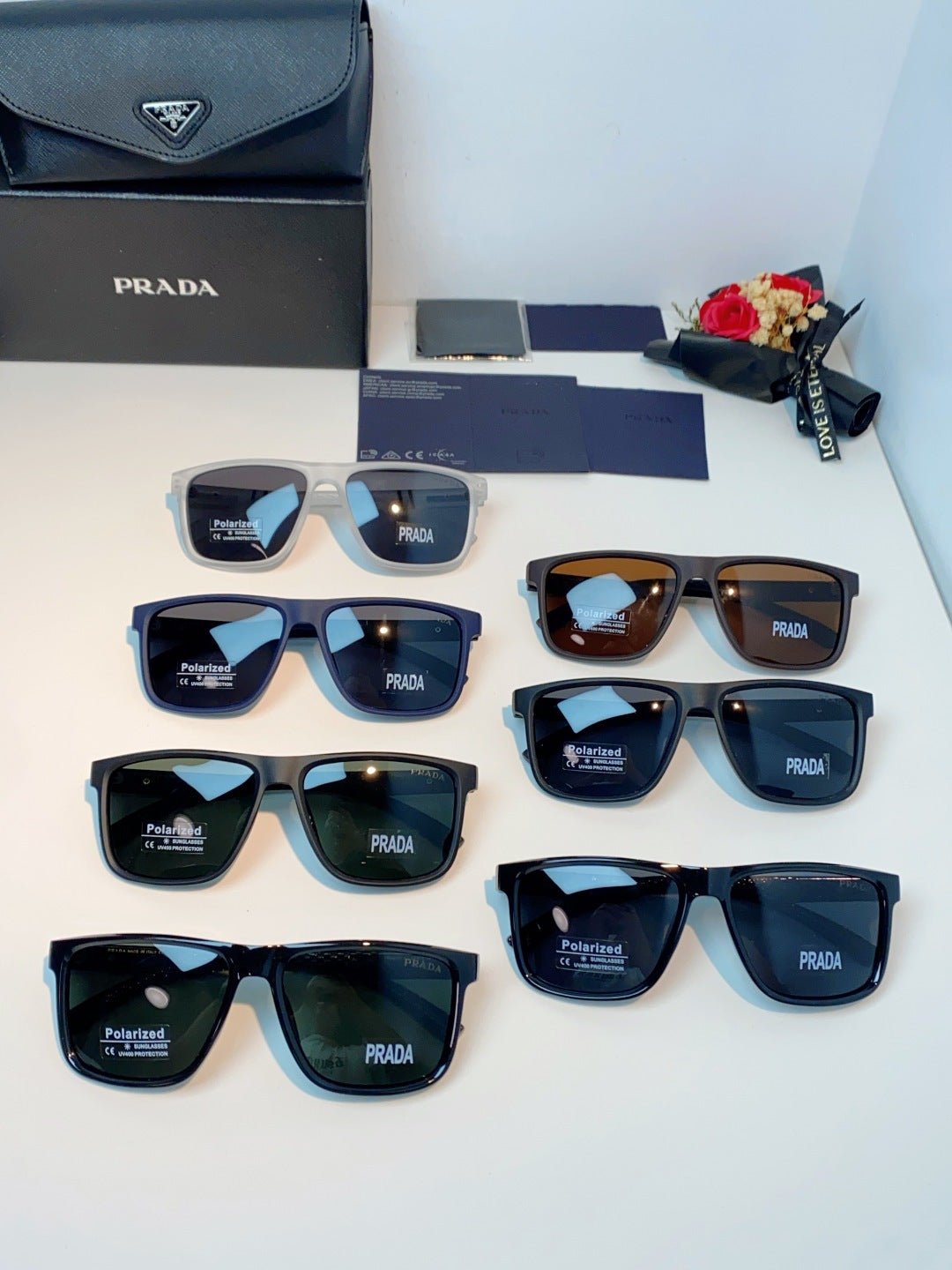 Prada Polarized Fashion Blue Lens Sunglasses for Men - detail image 12