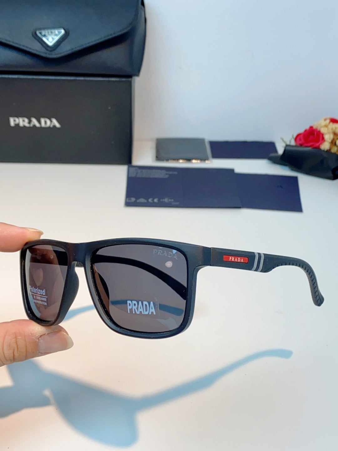 Prada Polarized Fashion Gray Lens Sunglasses for Men - 358451 - detail image 6