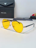 Prada Polarized Metal Aviator Orange Lens Sunglasses for Men & Women