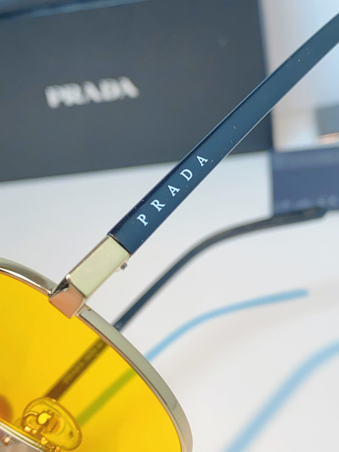 Prada Polarized Metal Aviator Orange Lens Sunglasses for Men & Women - detail image 8
