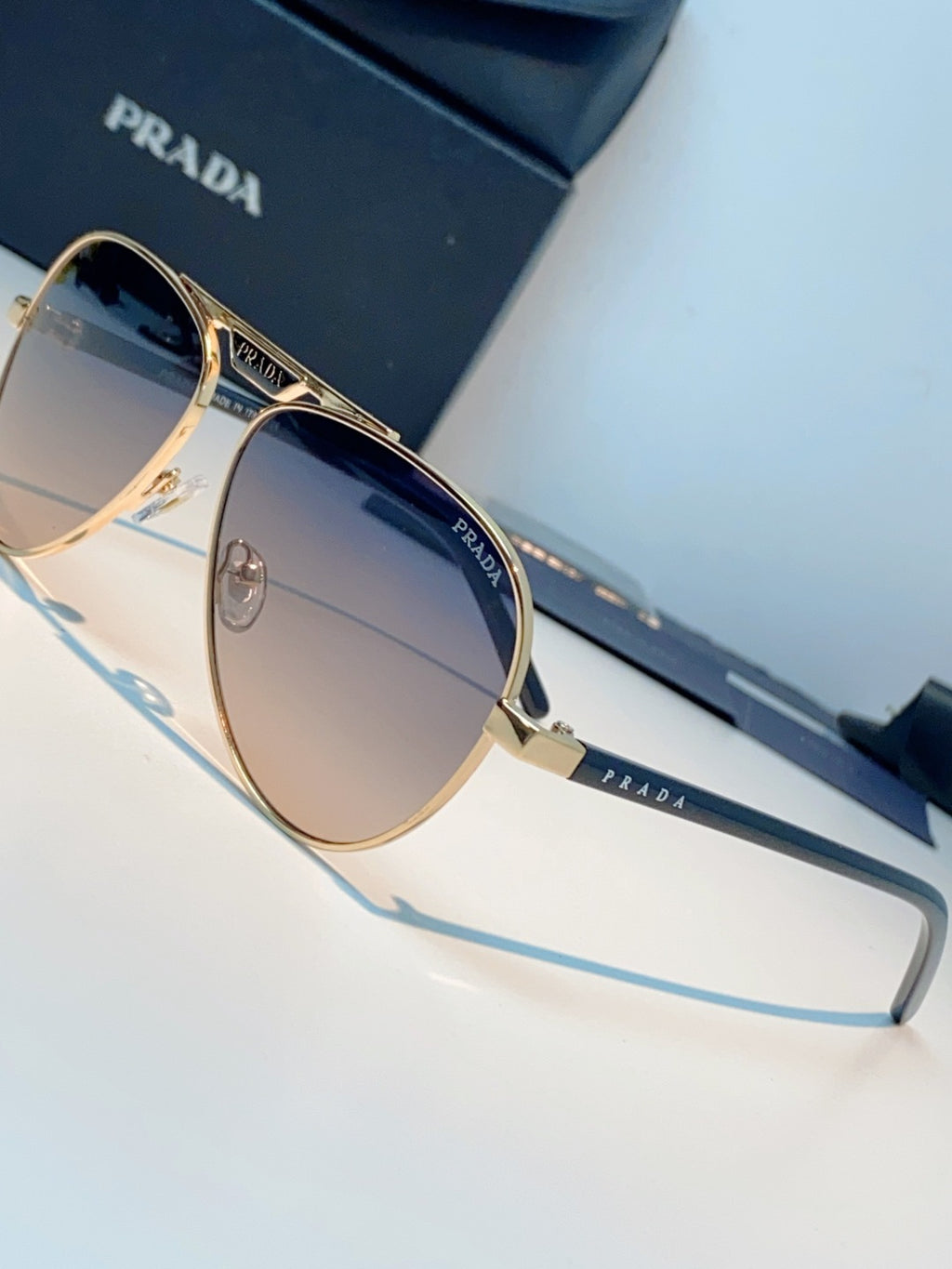 Prada Polarized Metal Aviator Brown Lens Sunglasses for Men & Women - 358454 - detail image 7