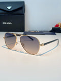 Prada Polarized Metal Aviator Brown Lens Sunglasses for Men & Women - 358454