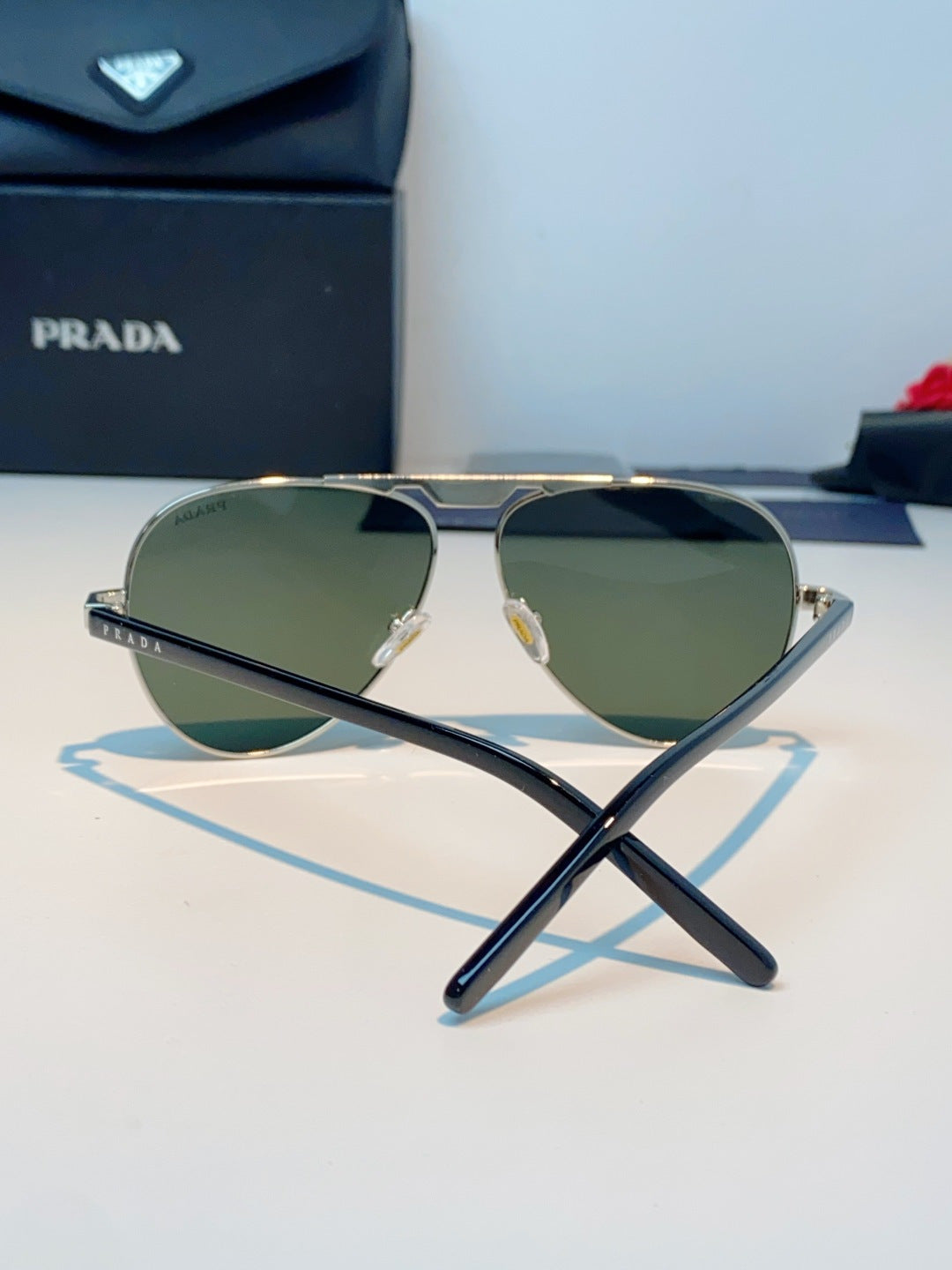 Prada Polarized Metal Aviator Gray Lens Sunglasses for Men & Women - 358455 - detail image 3