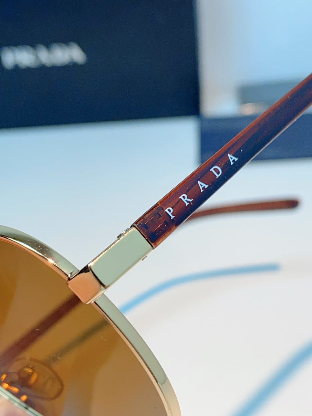 Prada Polarized Metal Aviator Brown Lens Sunglasses for Men & Women - detail image 8