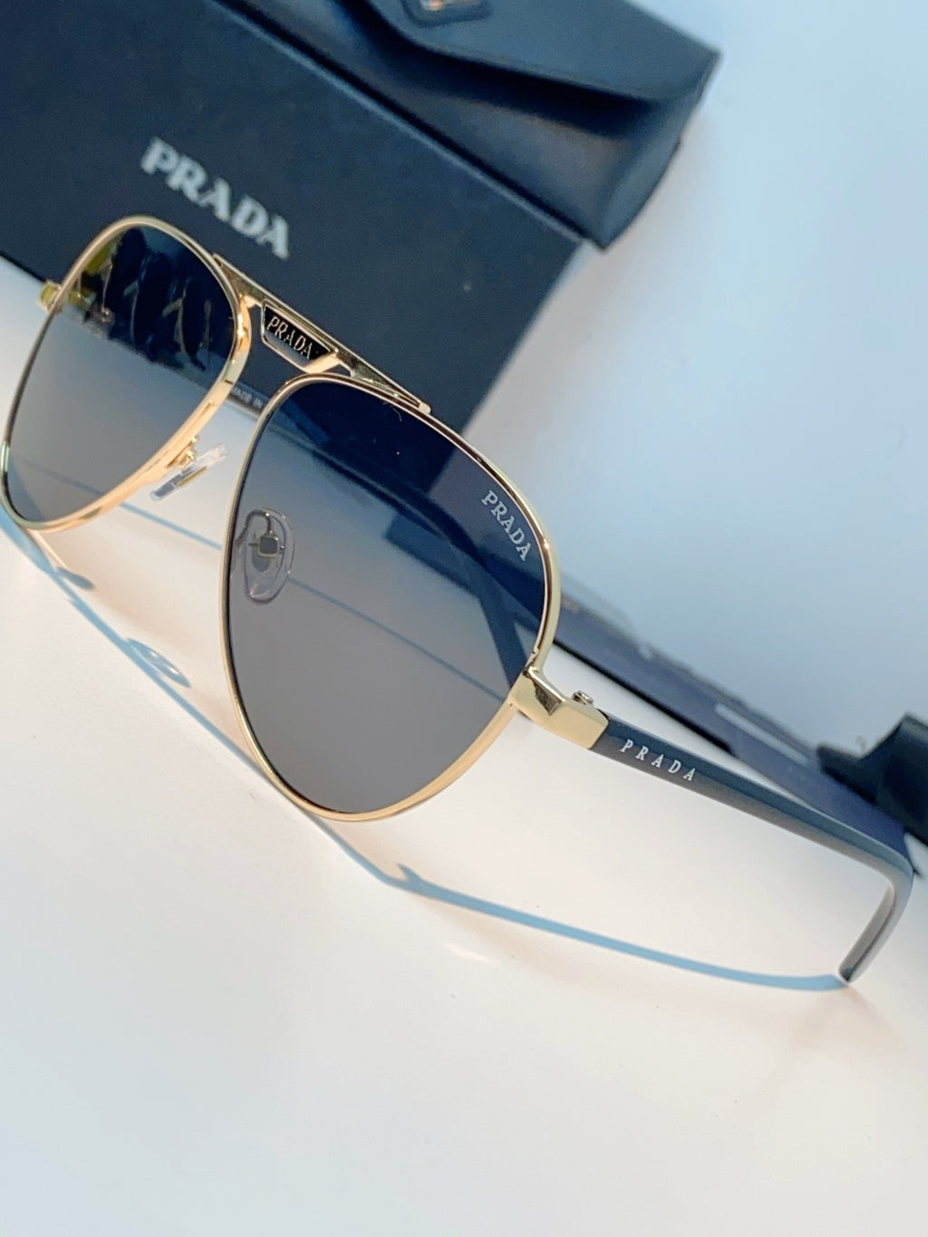 Prada Polarized Metal Aviator Gray Lens Sunglasses for Men & Women - 358457 - detail image 7