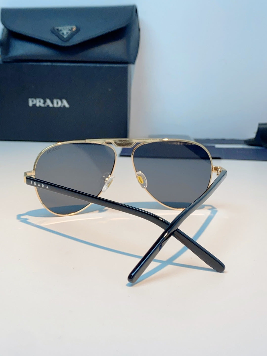 Prada Polarized Metal Aviator Gray Lens Sunglasses for Men & Women - 358457 - detail image 3