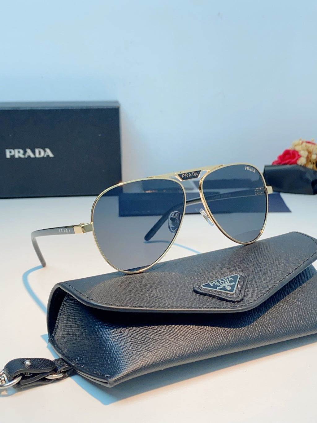Prada Polarized Metal Aviator Gray Lens Sunglasses for Men & Women - 358457 - detail image 11