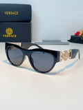Versace Metal Cat-Eye Blue Lens Sunglasses for Men & Women