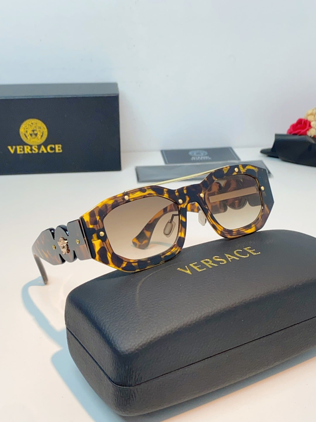 Versace Metal Fashion Brown Lens Sunglasses for Men & Women - detail image 11