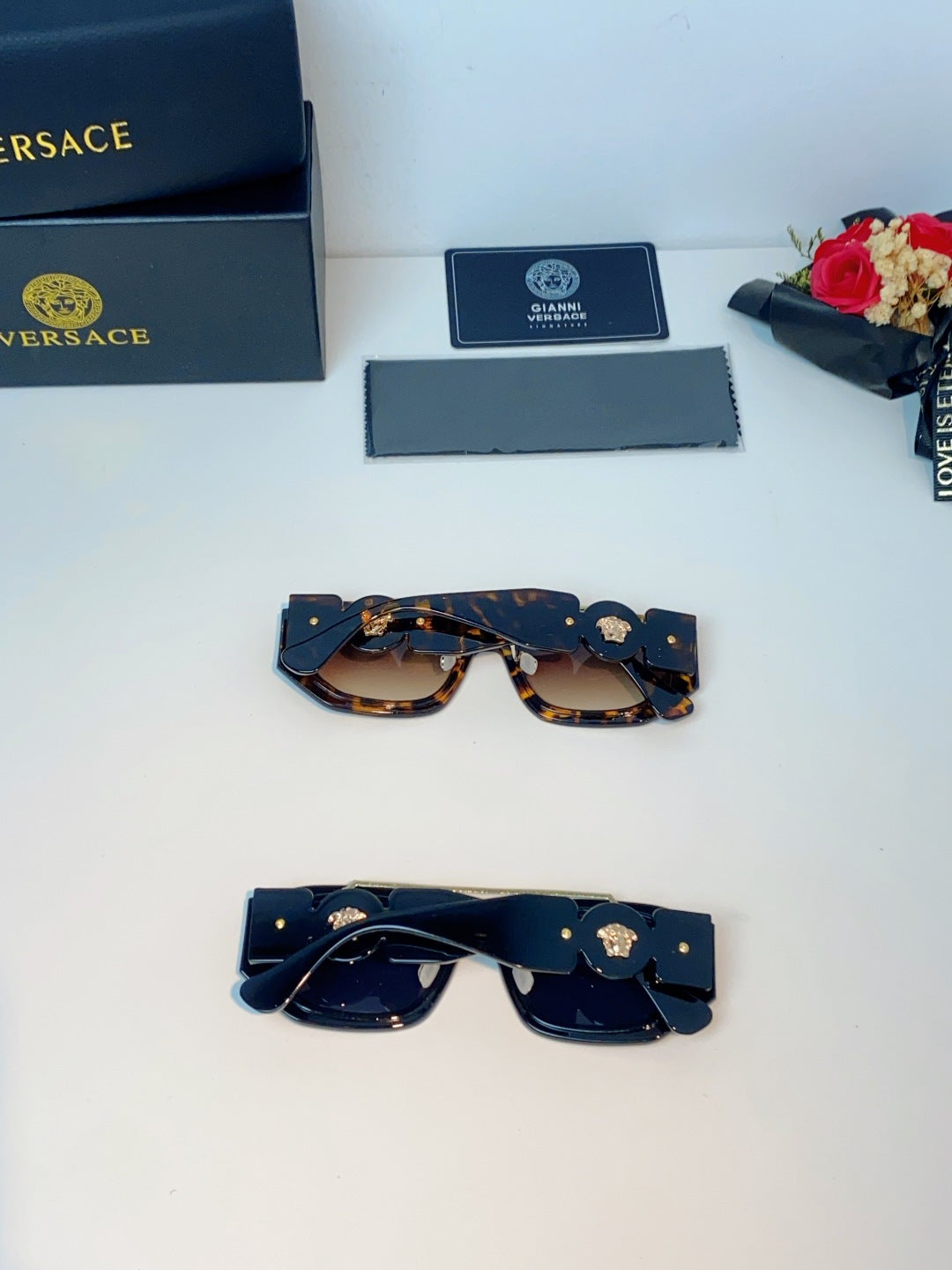 Versace Metal Fashion Black Lens Sunglasses for Men & Women - detail image 12