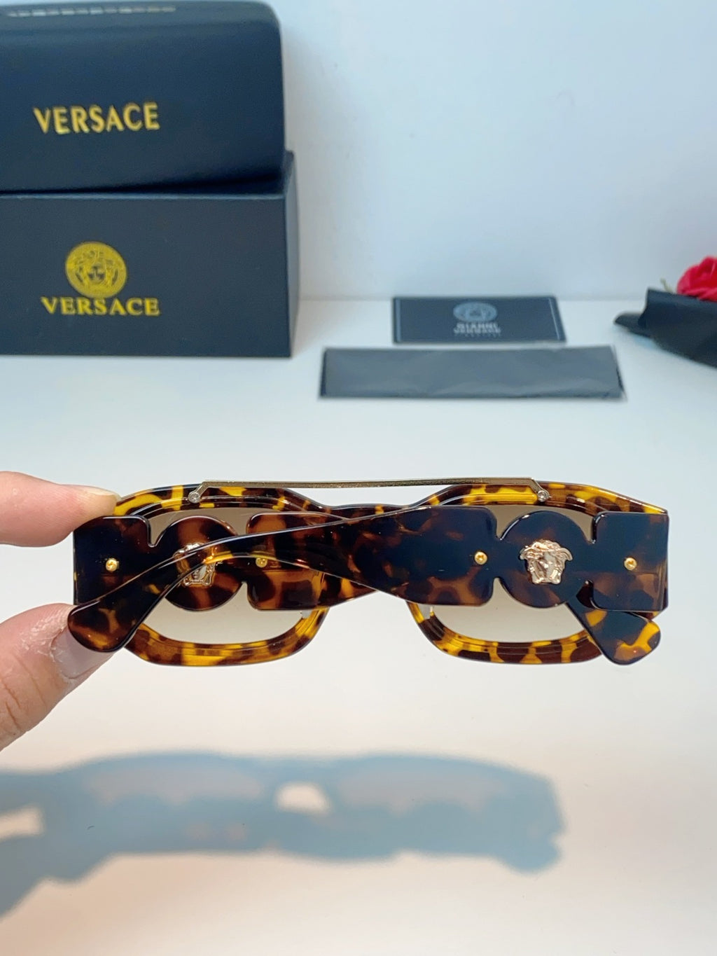 Versace Metal Fashion Brown Lens Sunglasses for Men & Women - detail image 5