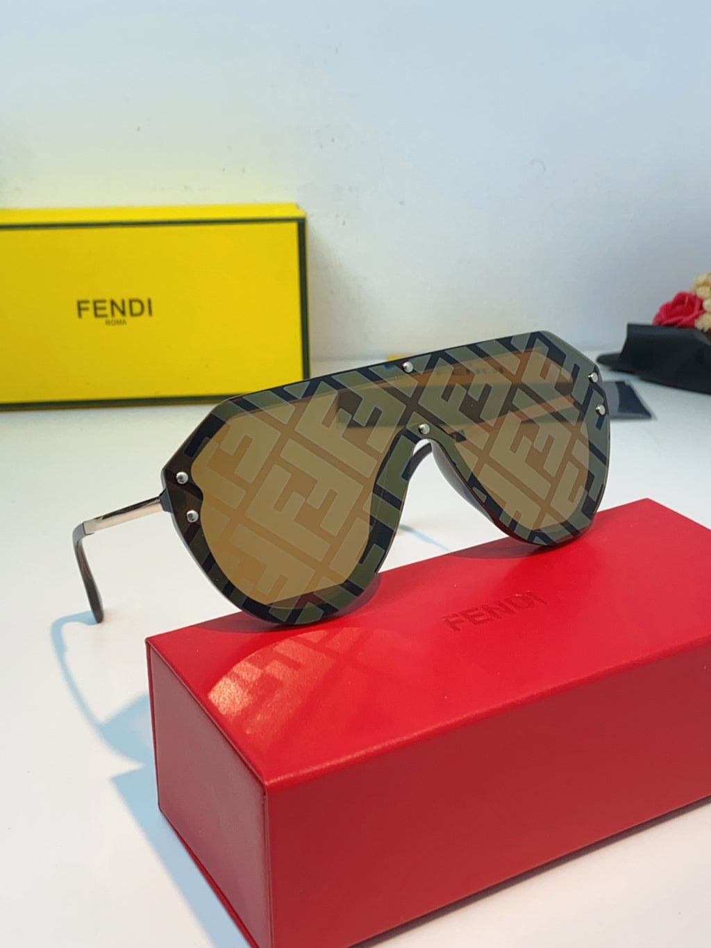 Fendi Lightweight Rimless Brown Lens Sunglasses for Men & Women - 358762 - detail image 9