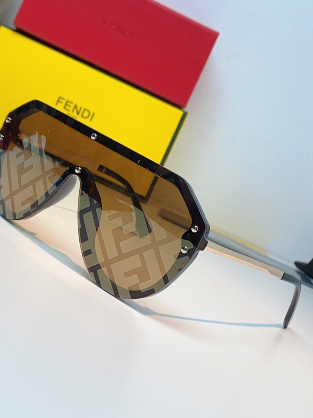 Fendi Lightweight Rimless Brown Lens Sunglasses for Men & Women - 358762 - detail image 7