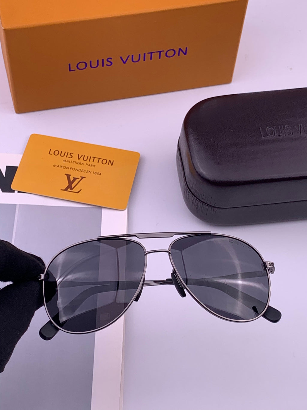 Louis Vuitton L180665 Aviator Orange Lens Sunglasses for Men & Women