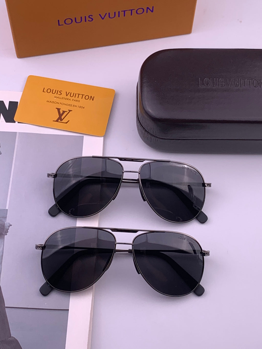 Louis Vuitton L180665 Aviator Orange Lens Sunglasses for Men & Women - detail image 7