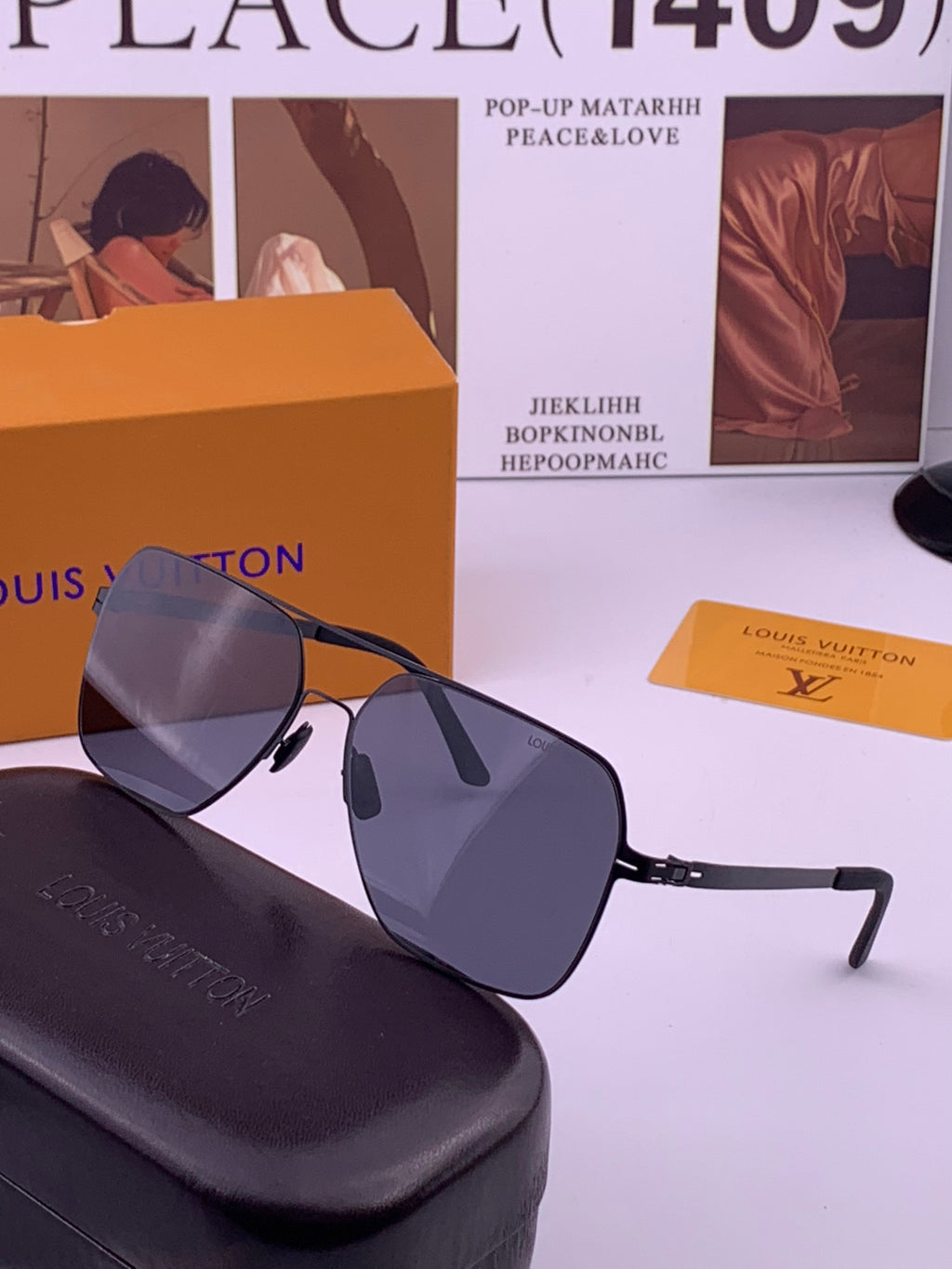 Louis Vuitton L3733 Fashion Gold Lens Sunglasses for Men & Women - 357685 - detail image 2