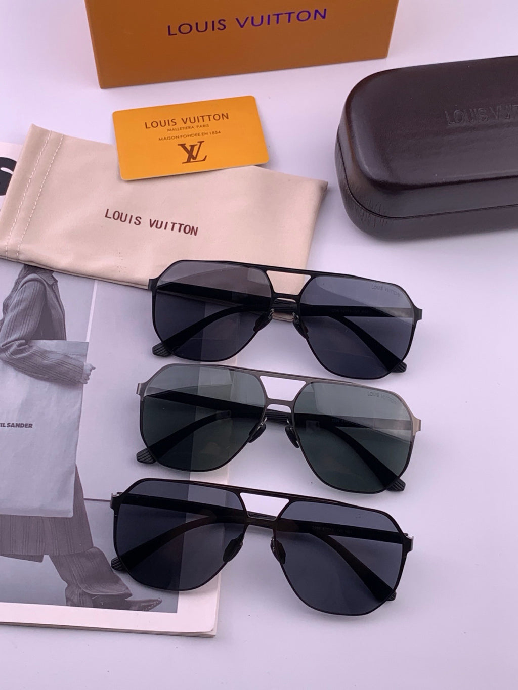 Louis Vuitton L6229 Polarized Aviator Blue Lens Sunglasses for Men - 357686 - detail image 8