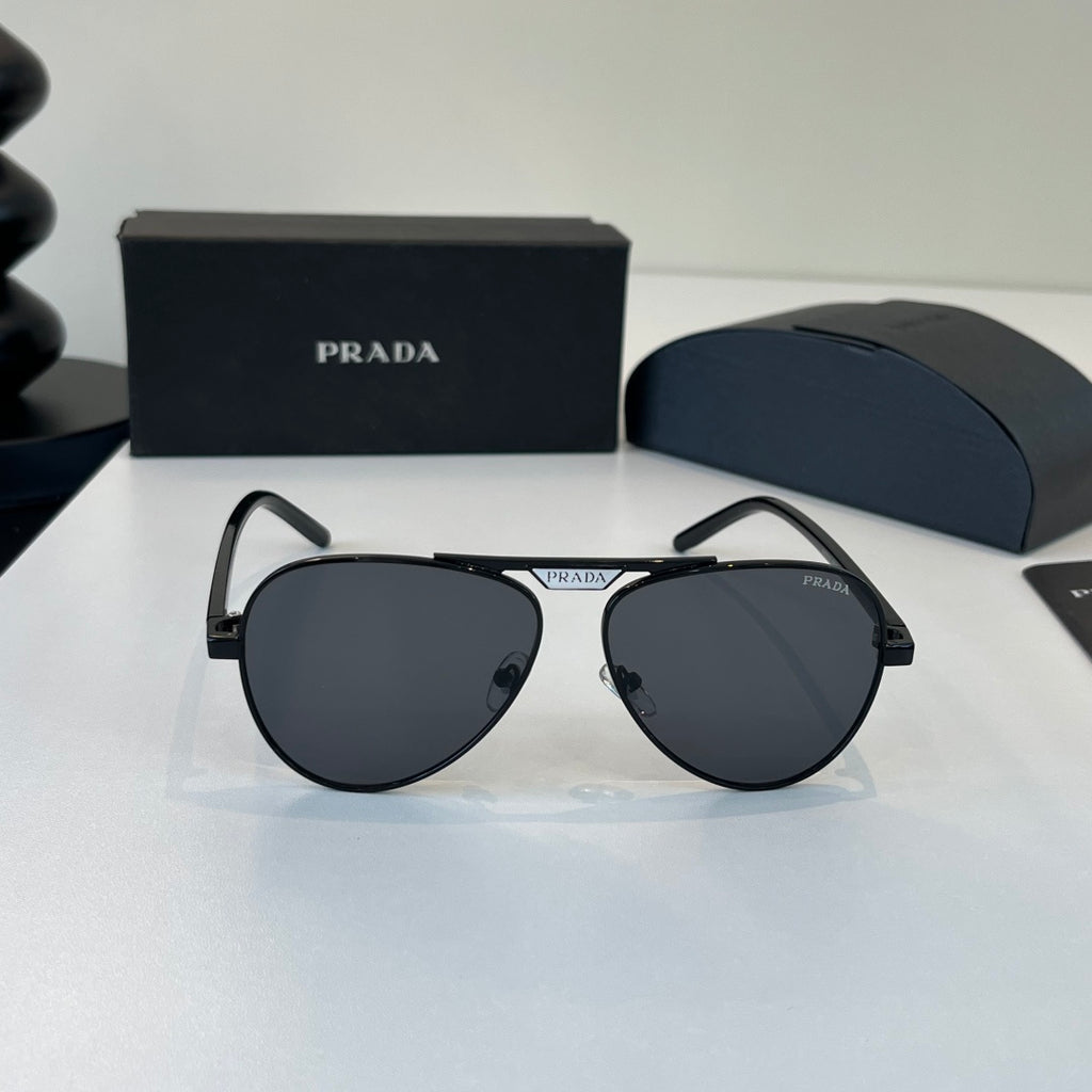 Prada Metal Aviator Black Lens Sunglasses for Men & Women - 358363 - detail image 2