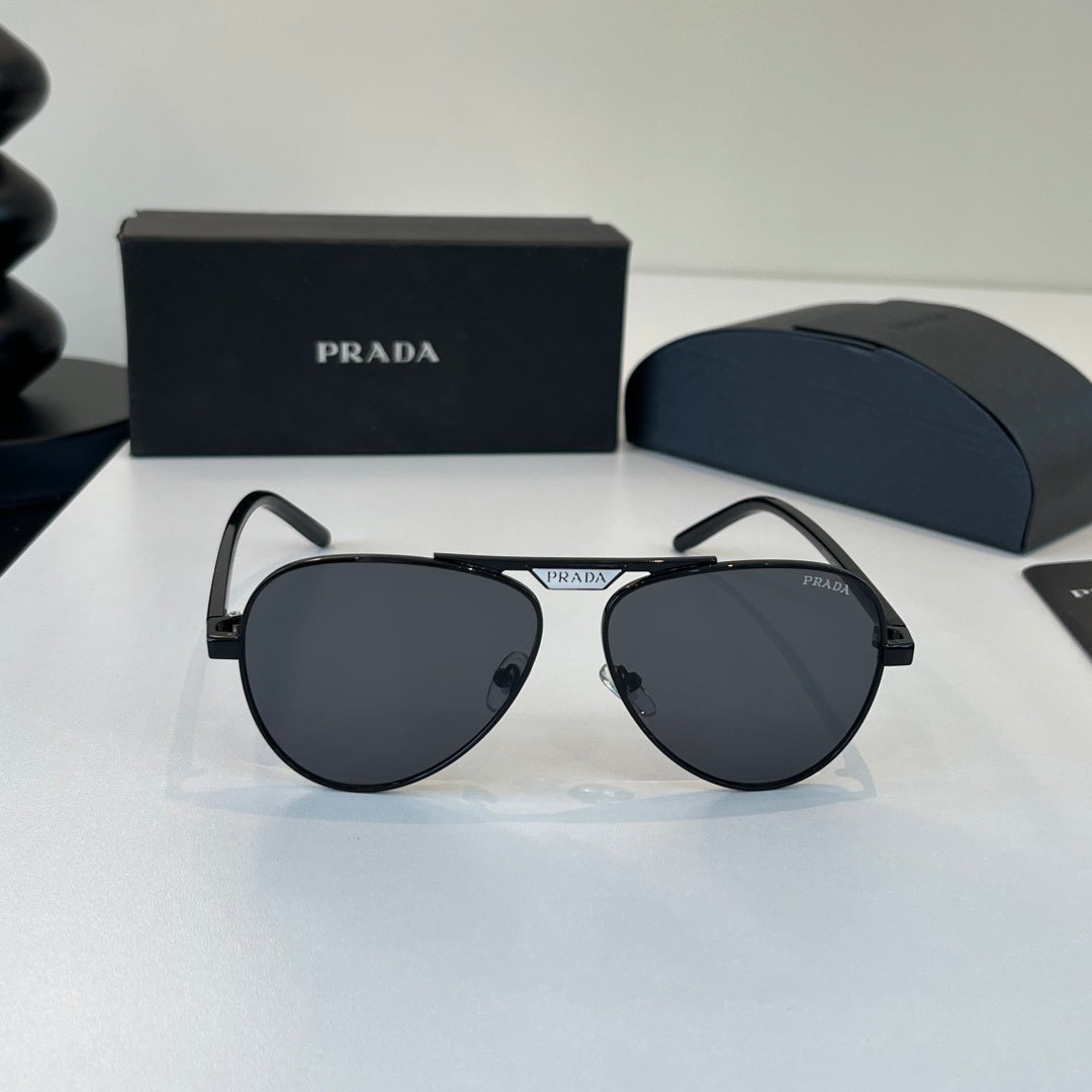 Prada Metal Aviator Black Lens Sunglasses for Men & Women - 358363 - detail image 2