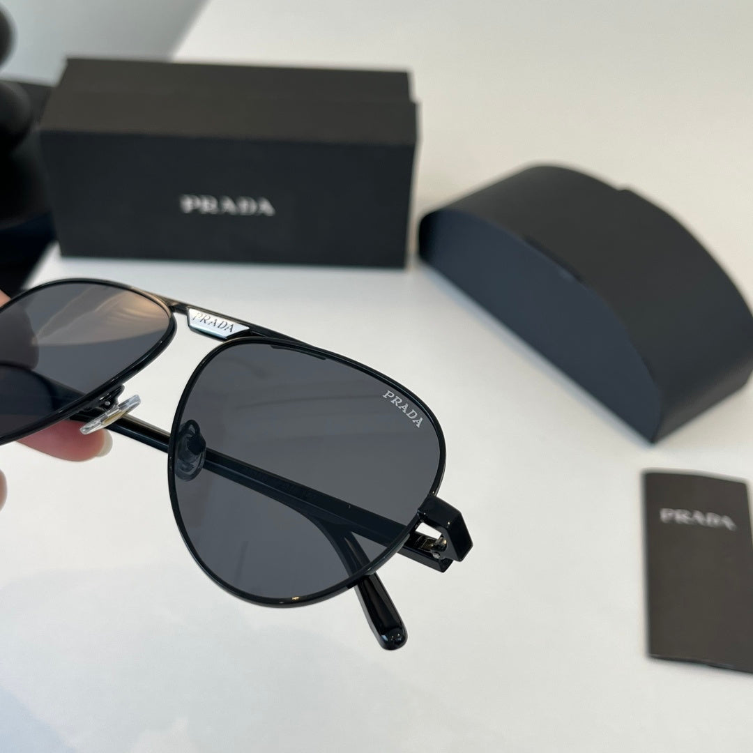 Prada Metal Aviator Black Lens Sunglasses for Men & Women - 358363 - detail image 6