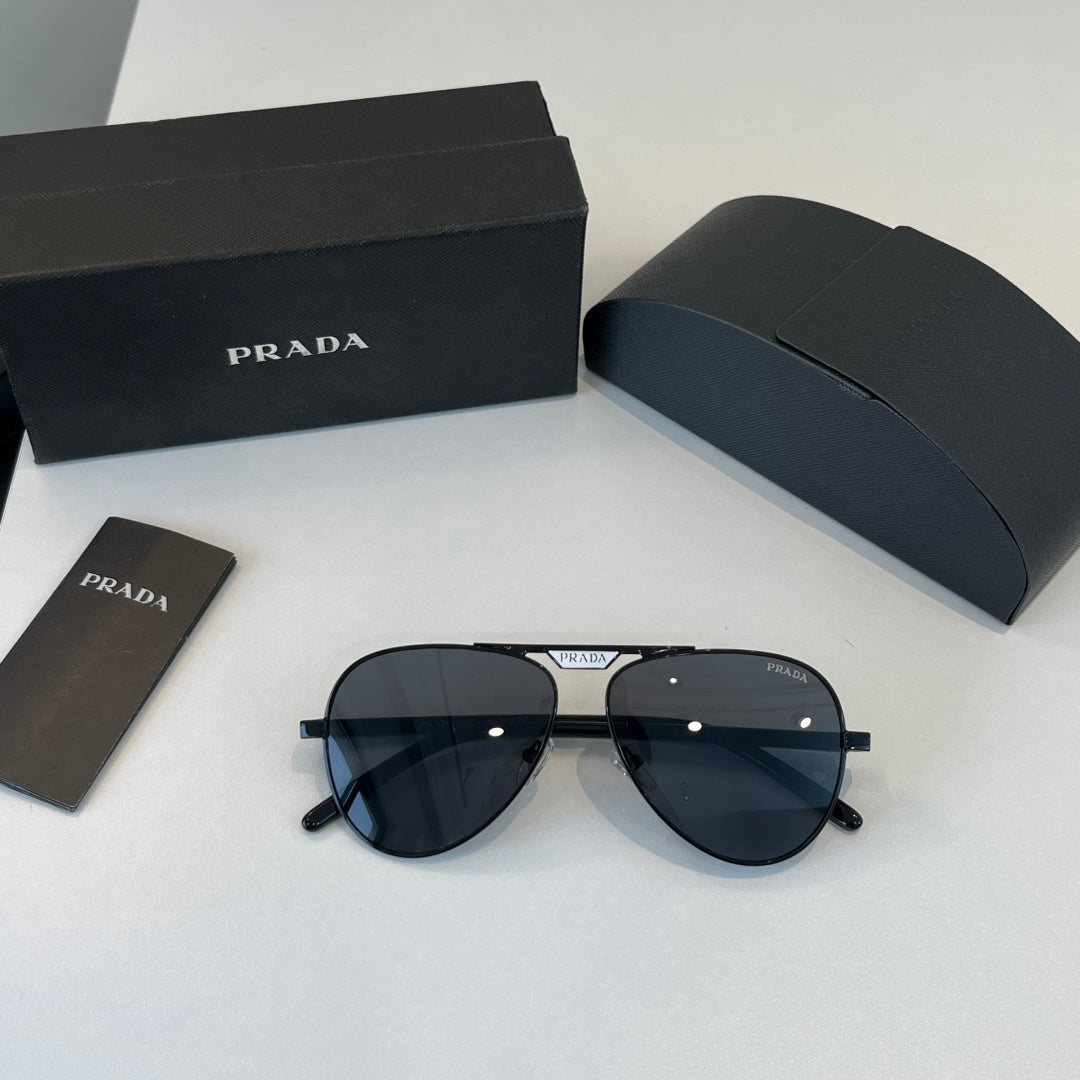 Prada Metal Aviator Black Lens Sunglasses for Men & Women - 358363 - detail image 4