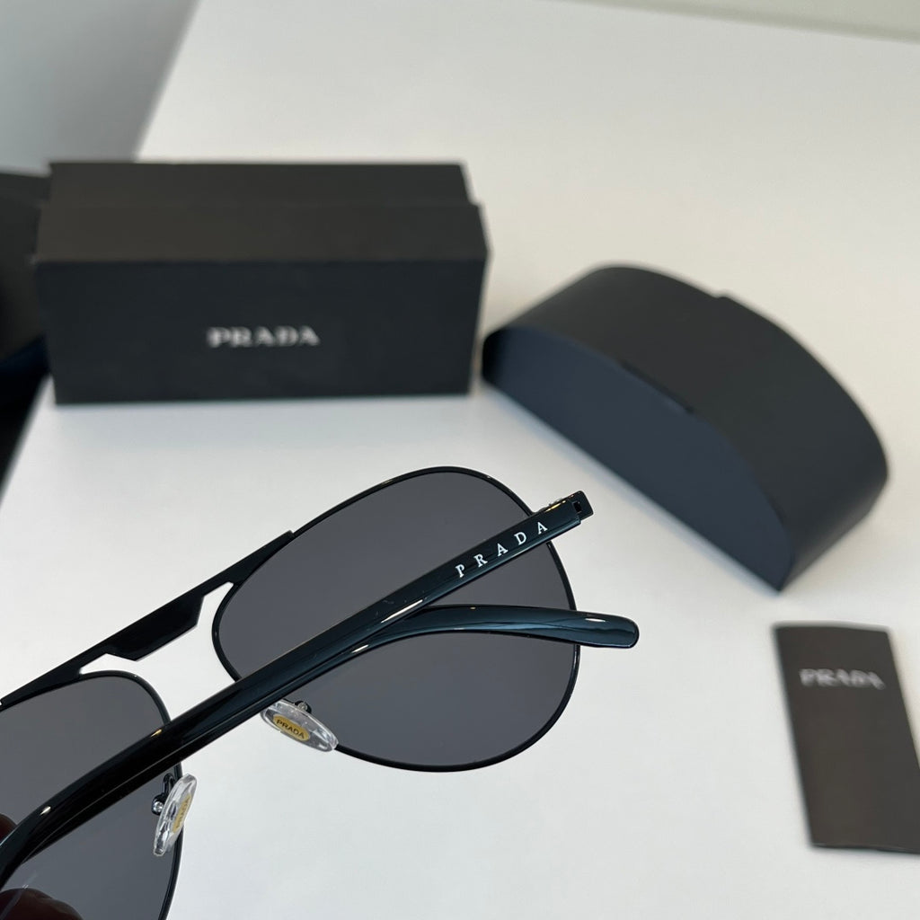 Prada Metal Aviator Black Lens Sunglasses for Men & Women - 358363 - detail image 7